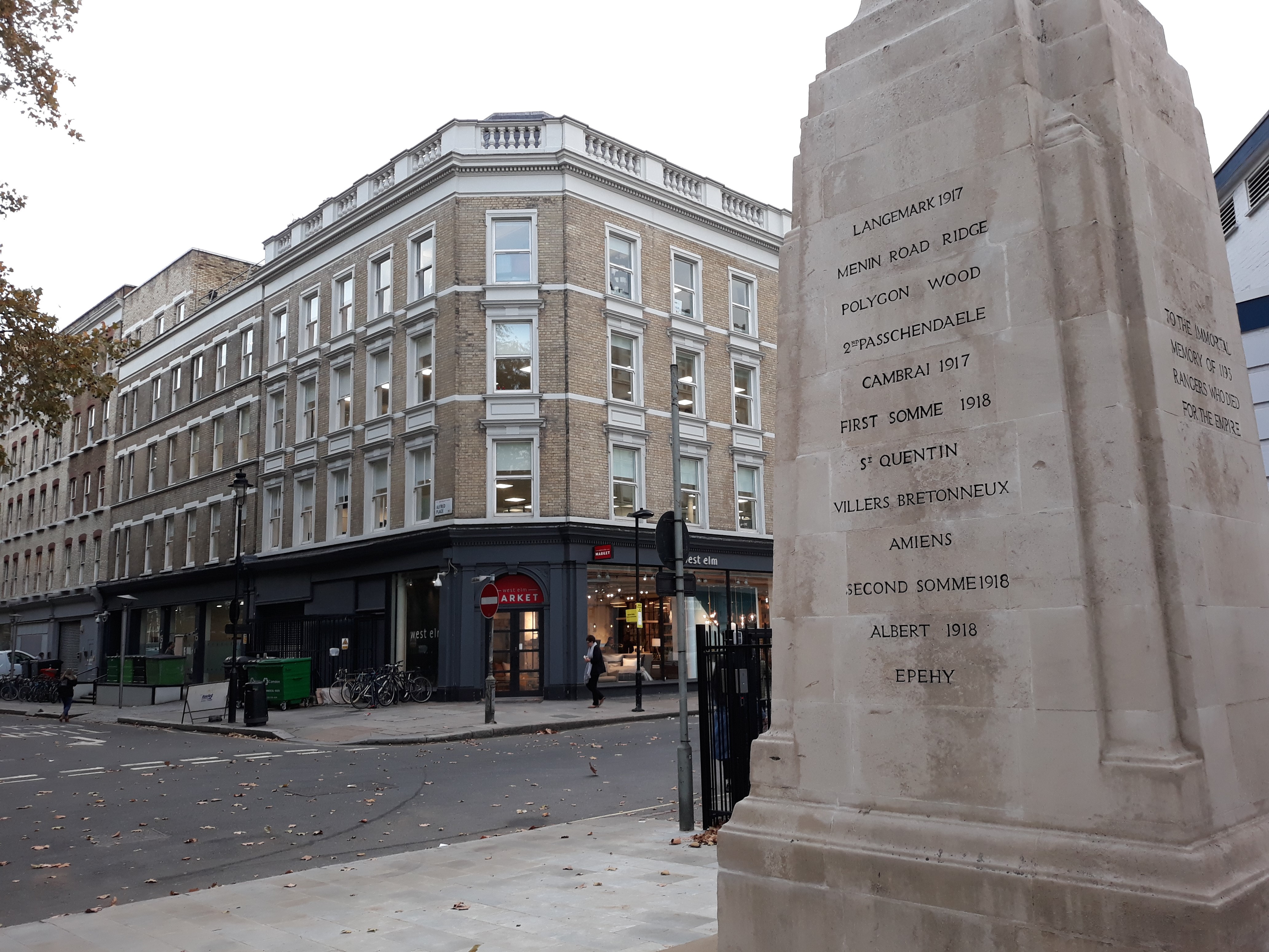 View of the newly restored war memorial